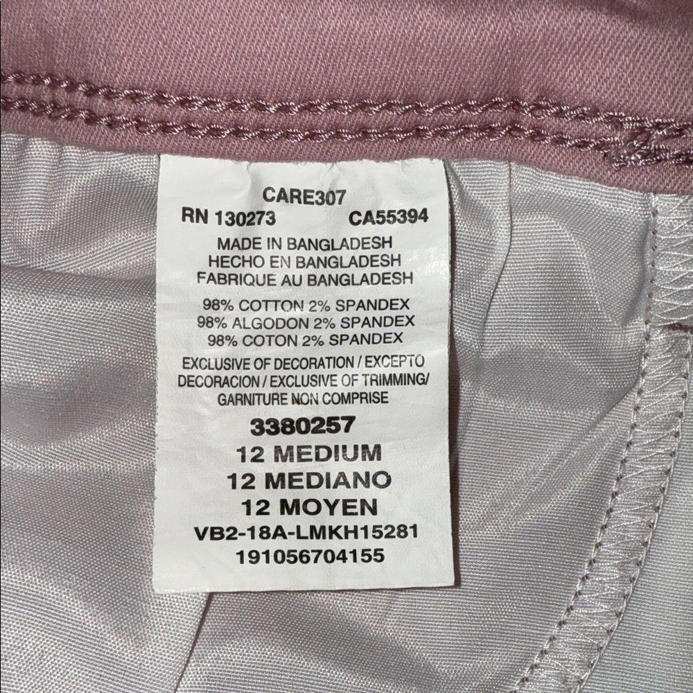 Lee Women's Soft Pink Capri Jeans size 12 - Picture 6 of 12